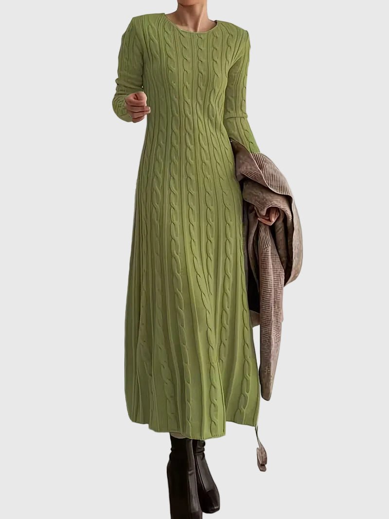 Lily | Women's Cable-Knit Long-Sleeve Maxi Jumper Dress