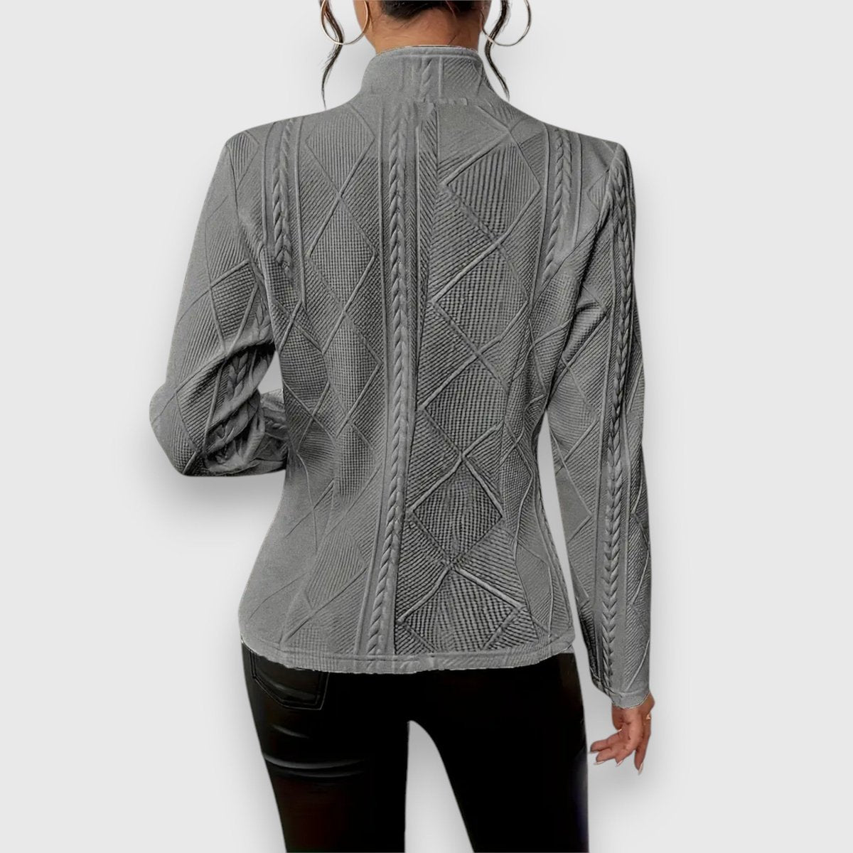 Ivy | Women's Cable-Knit Mock-Neck Long-Sleeve Fitted Jumper