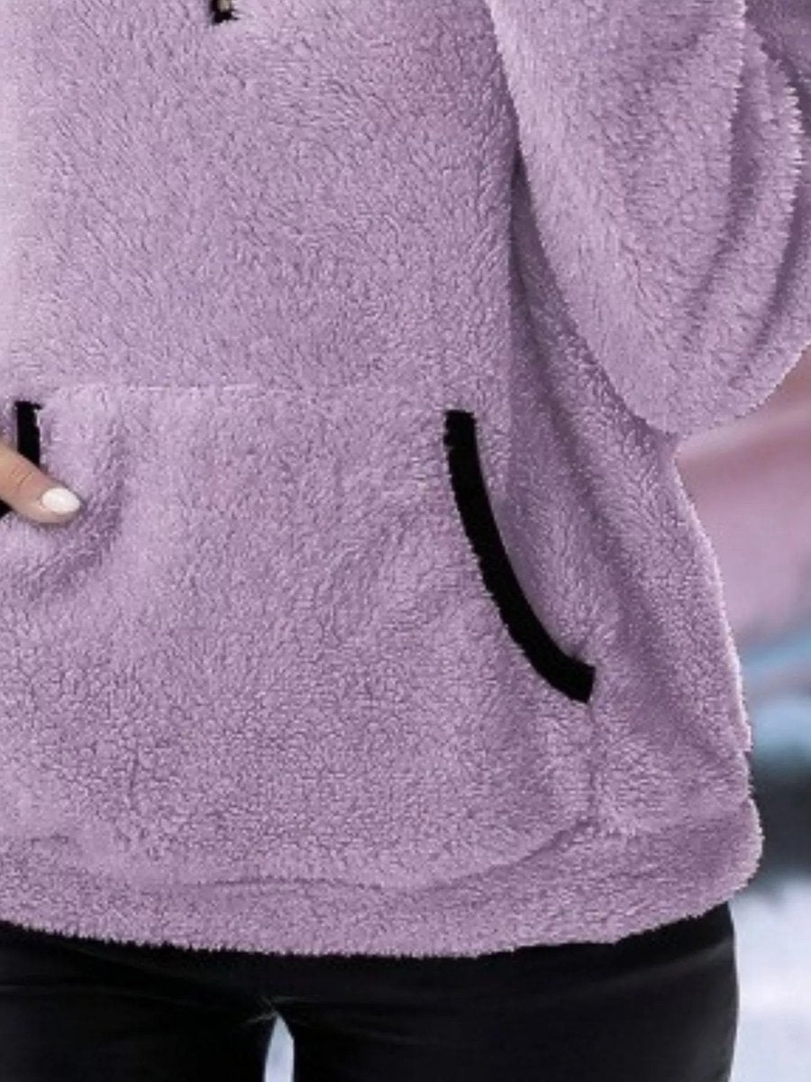 Aria | Womens Cardigan Half-Zip Fluffy Fleece Pullover Jumper