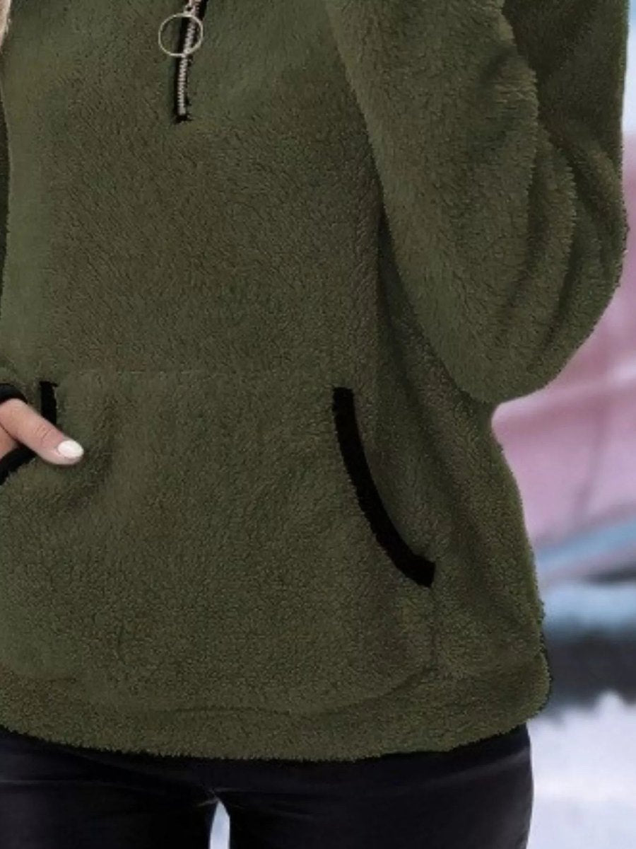 Aria | Womens Cardigan Half-Zip Fluffy Fleece Pullover Jumper