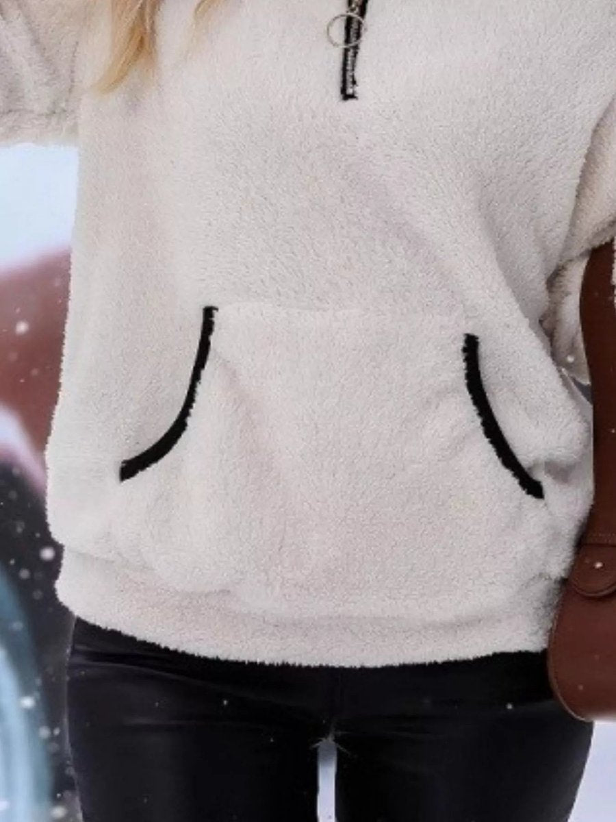 Aria | Womens Cardigan Half-Zip Fluffy Fleece Pullover Jumper