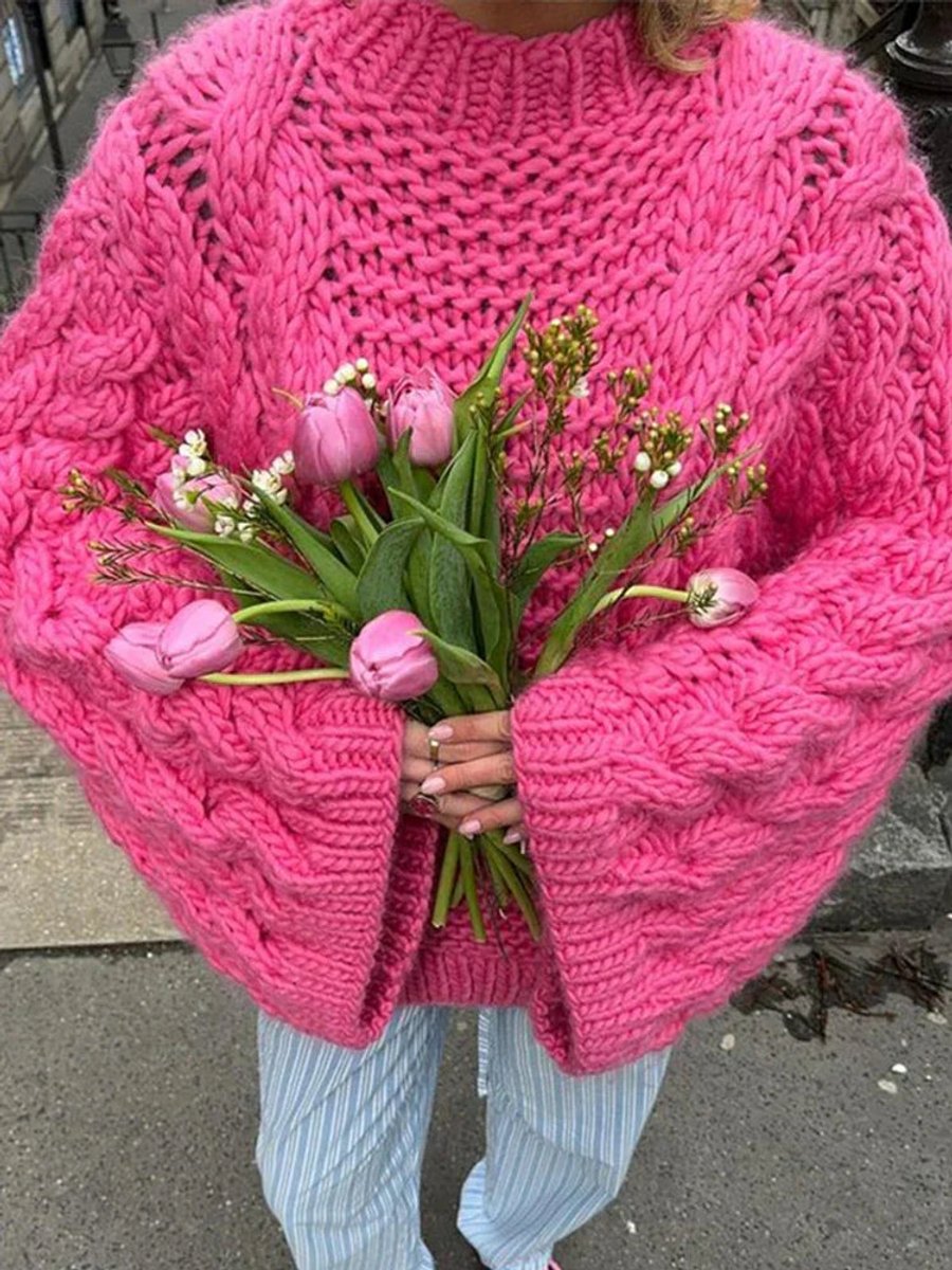 Freya | Women's Cardigan Oversized Chunky Cable-Knit Jumper