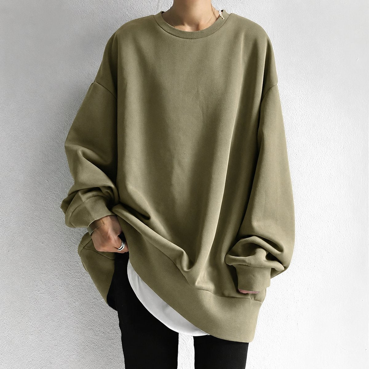 Olivia | Womens Cardigan Oversized Drop-Shoulder Long-Sleeve Tunic Jumper