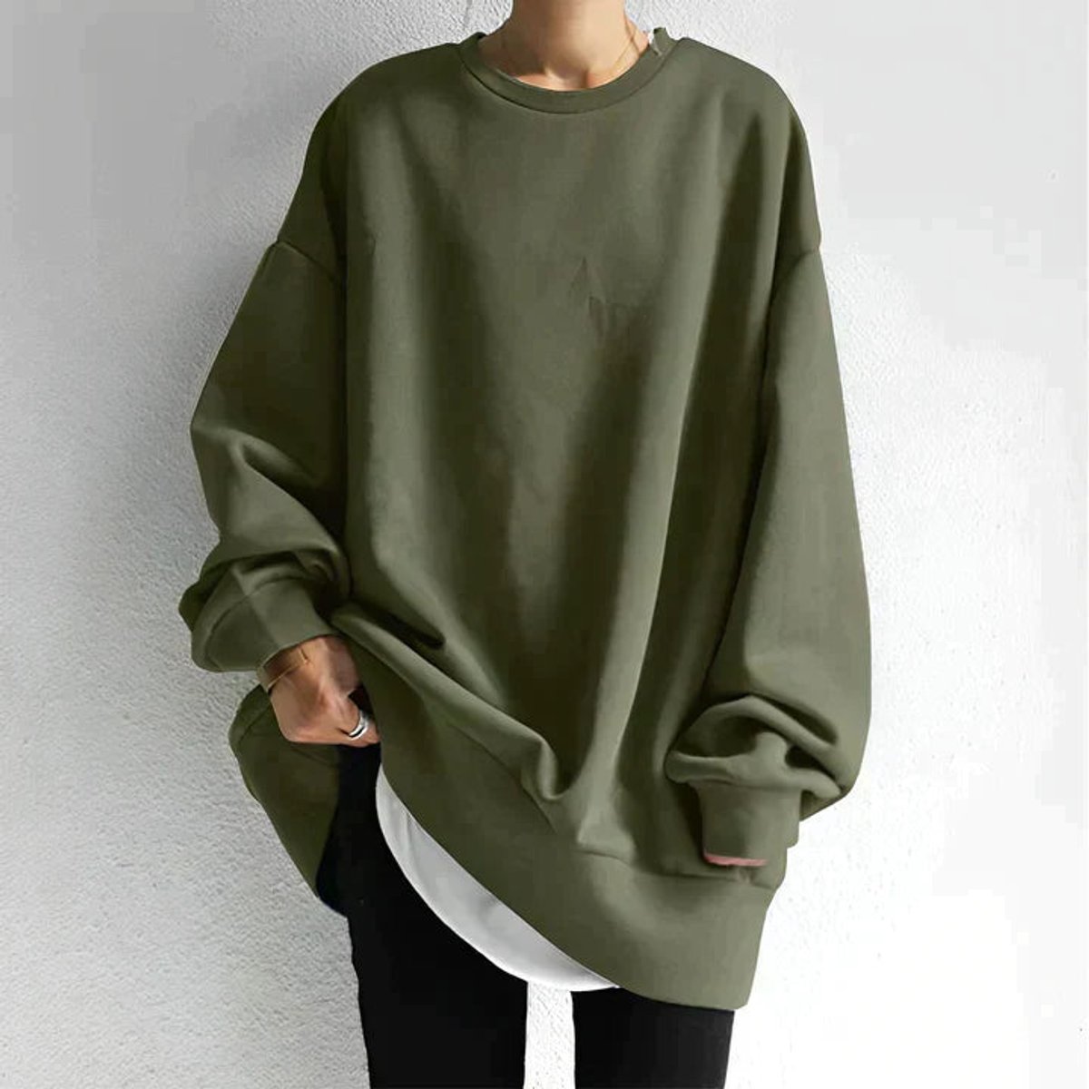 Olivia | Womens Cardigan Oversized Drop-Shoulder Long-Sleeve Tunic Jumper