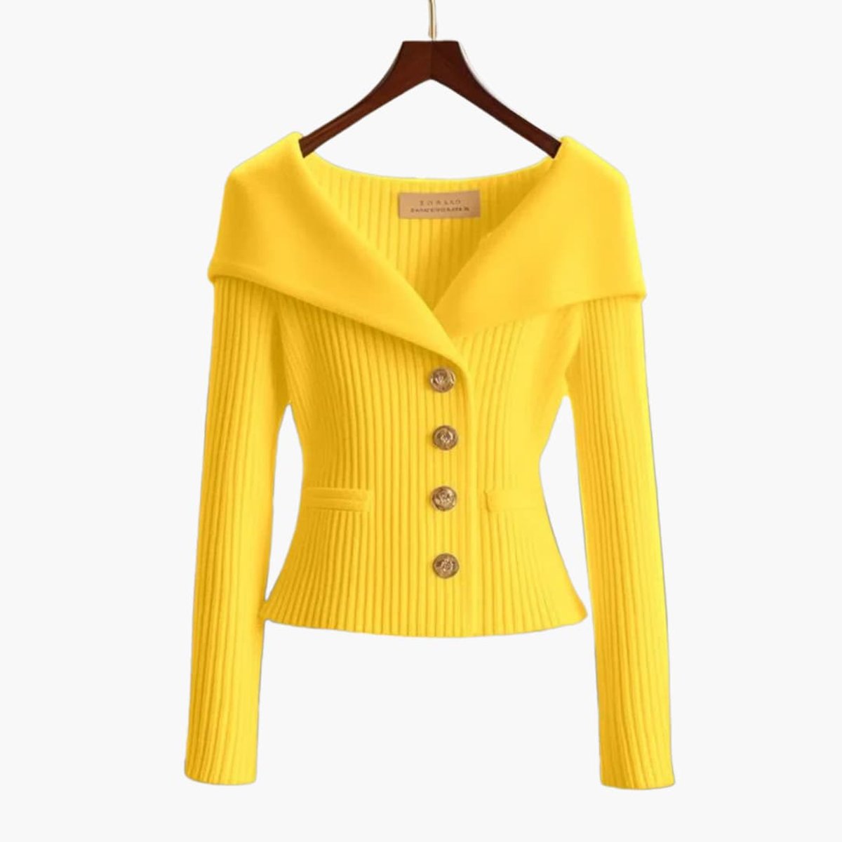 Florence | Women's Cardigan Ribbed Knit Off-Shoulder Button-Up Jumper