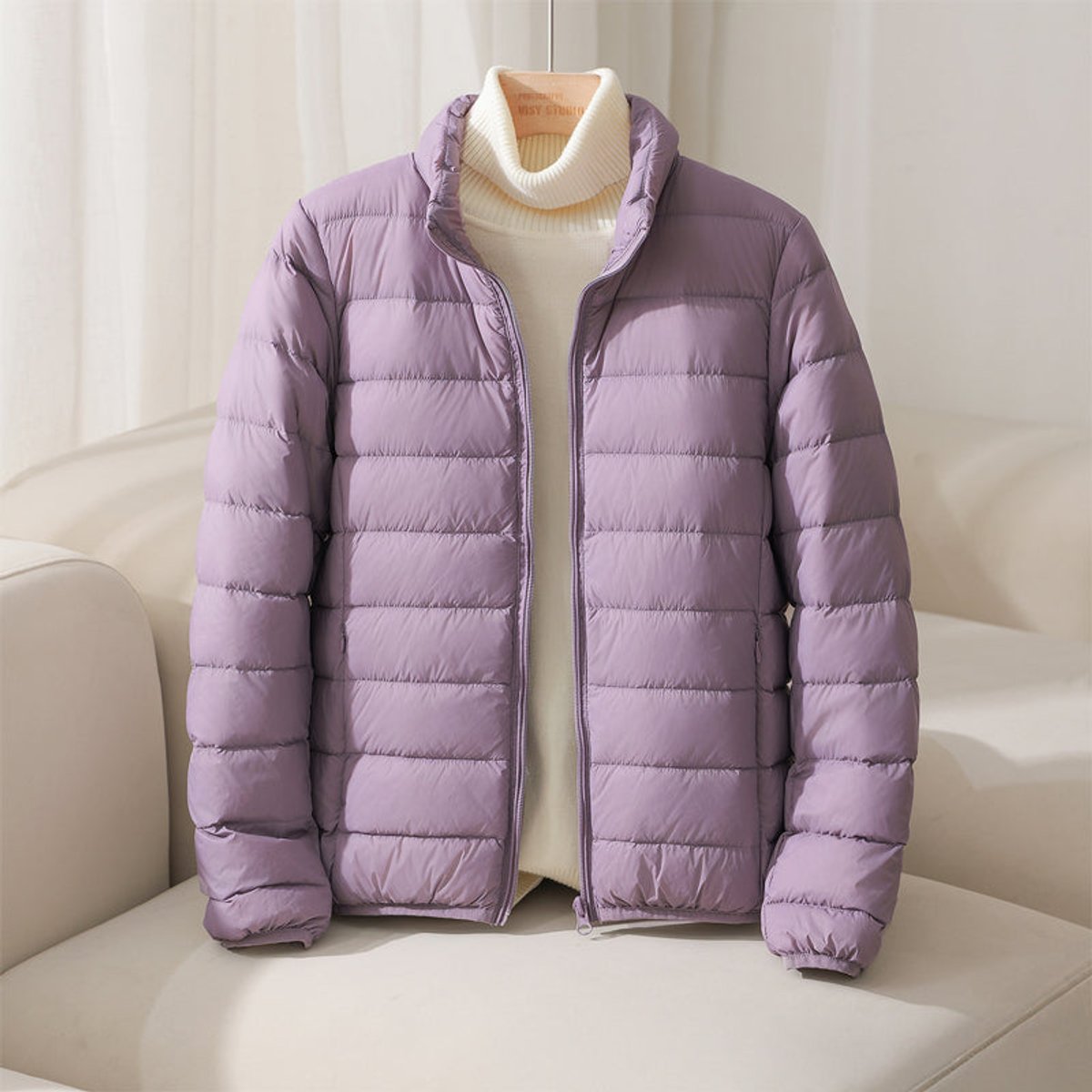 Sophie | Women's Coat Lightweight Quilted Puffer Stand Collar Jacket