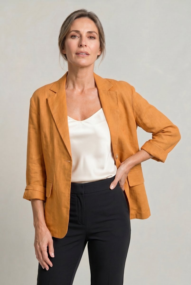 Sienna | Women's Coat Style Lightweight Single-Button Relaxed Blazer