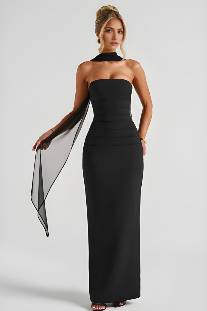Women's Cocktail Strapless Maxi Bodycon Dress