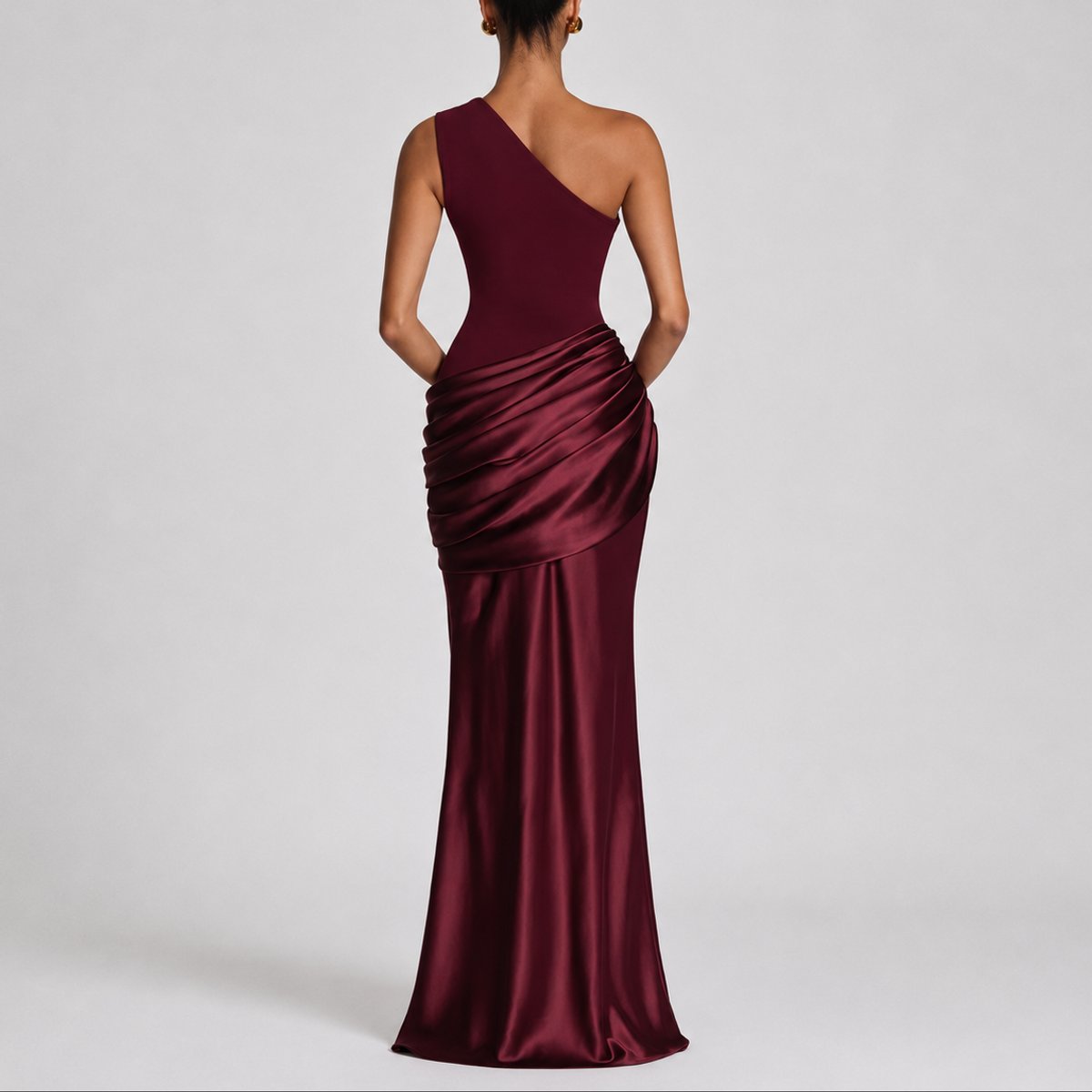 Florence | Women's Fall Wedding Guest Dresses One Shoulder Satin Maxi Gown
