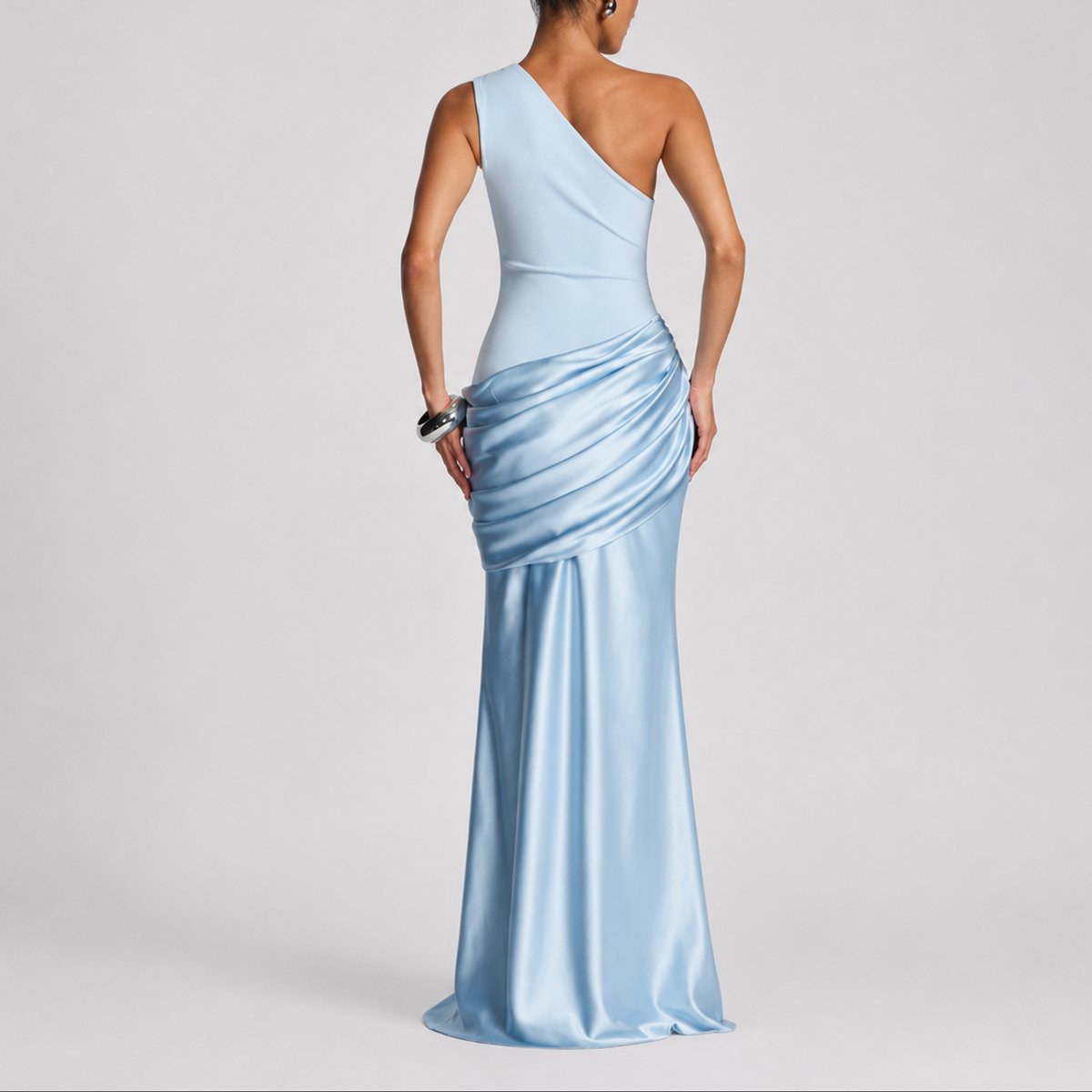 Florence | Women's Fall Wedding Guest Dresses One Shoulder Satin Maxi Gown