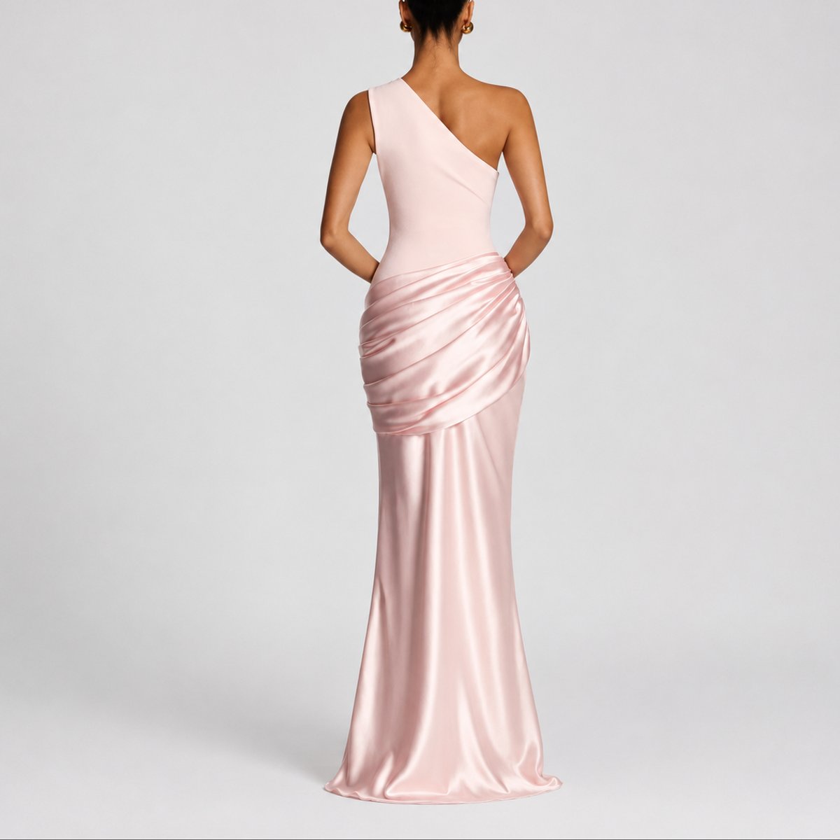 Florence | Women's Fall Wedding Guest Dresses One Shoulder Satin Maxi Gown