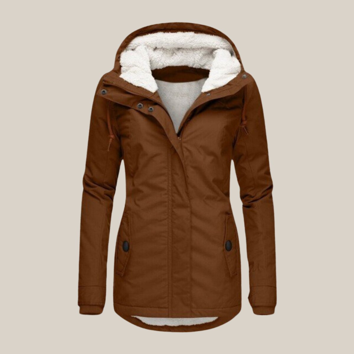 Emily | Women's Fleece-Lined Hooded Quilted Jacket Windproof Winter Coat