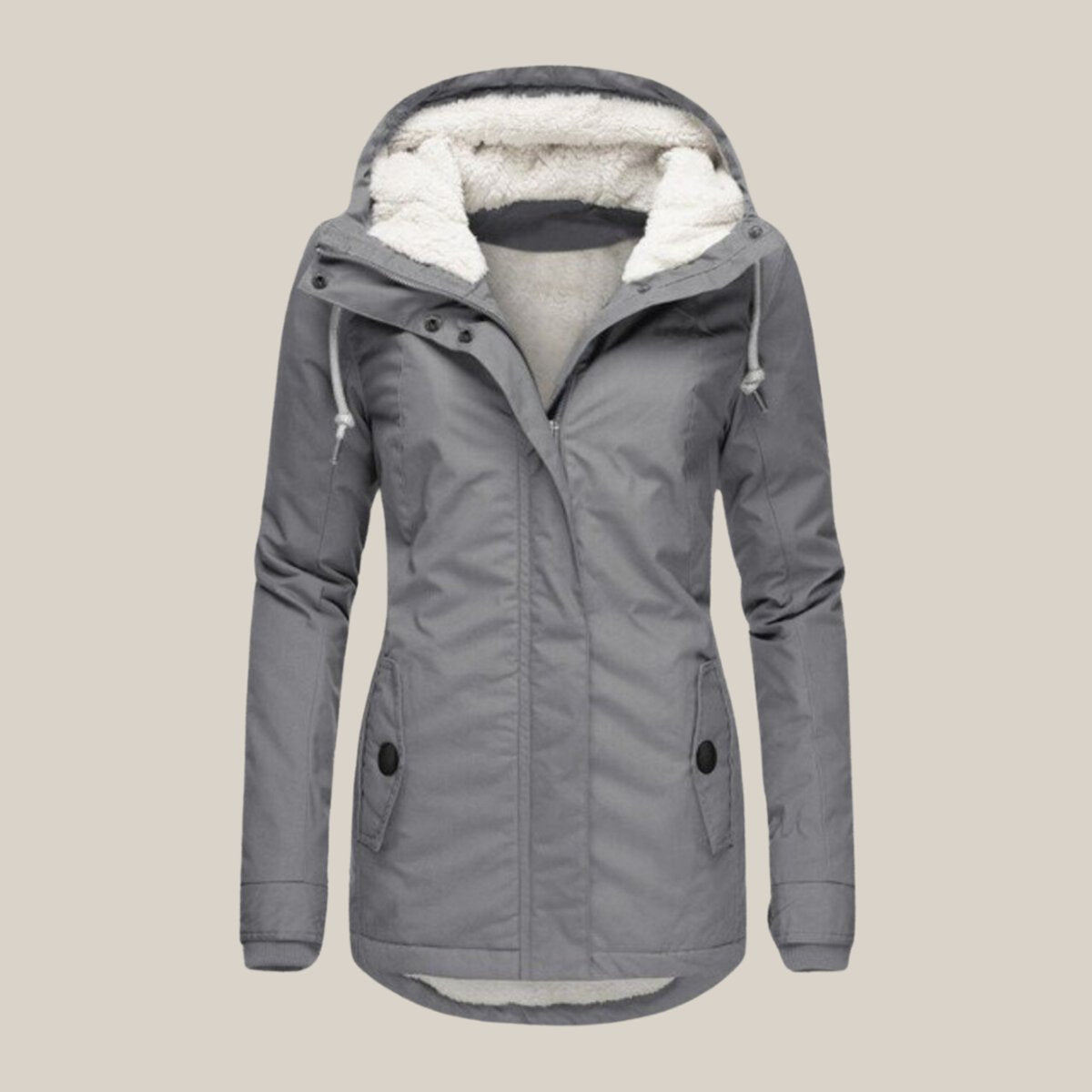 Emily | Women's Fleece-Lined Hooded Quilted Jacket Windproof Winter Coat