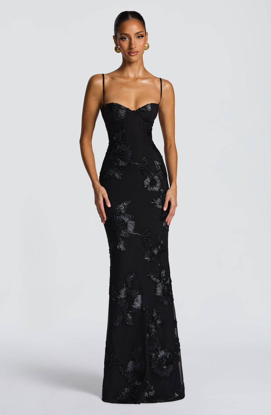 Jessica | Women's Floral Embroidered Maxi Wedding Guest Dress
