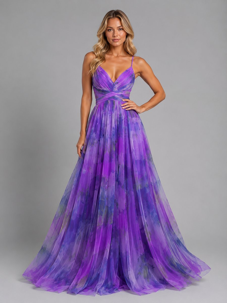 Florence | Women's Floral V-Neck Chiffon Maxi Dress Flowing Silhouette