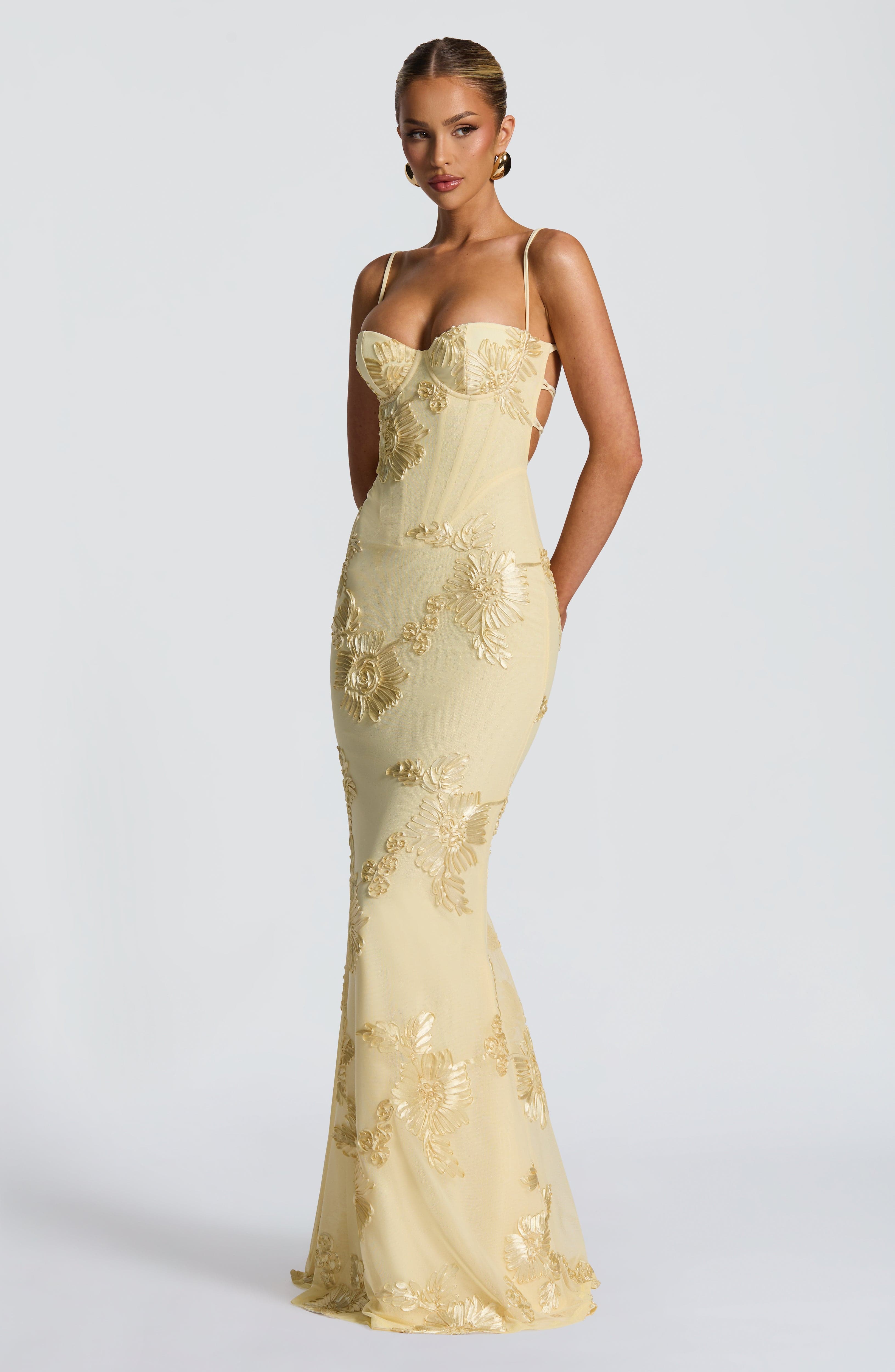 Women's Formal Floral Embroidered Maxi Dress
