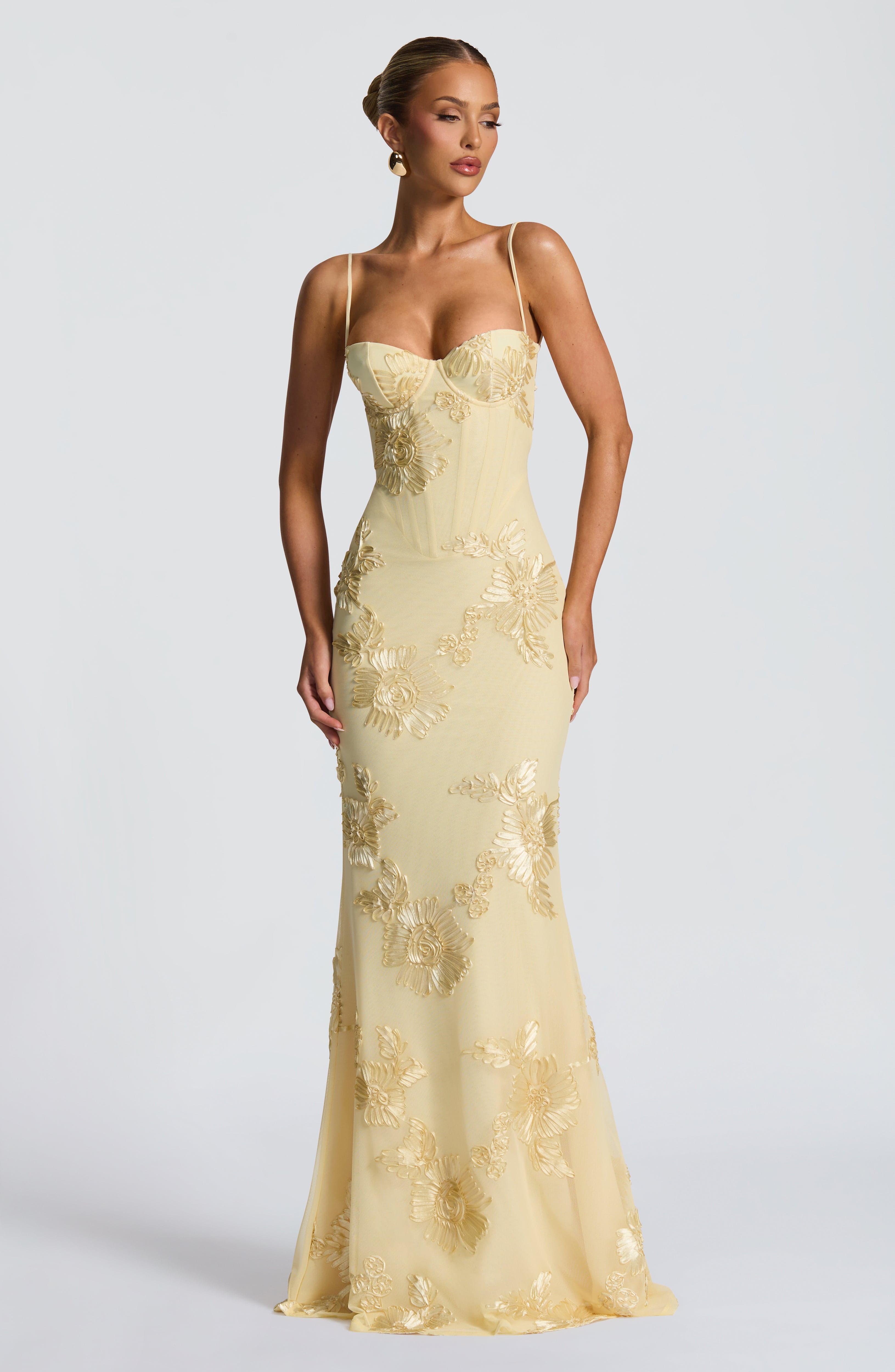 Women's Formal Floral Embroidered Maxi Dress