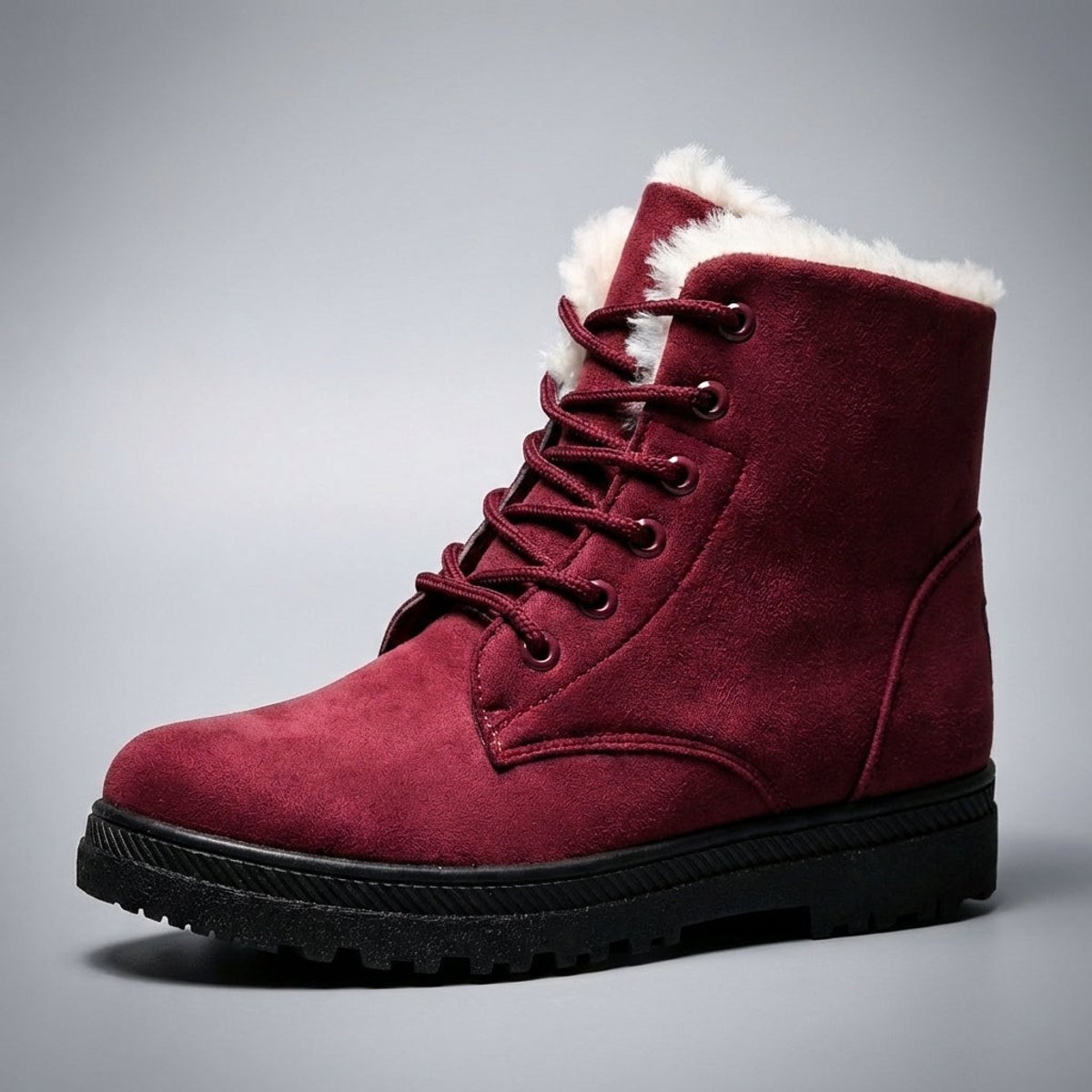 Isla | Women's Fur-Lined Lace-Up Ankle Snow Boots