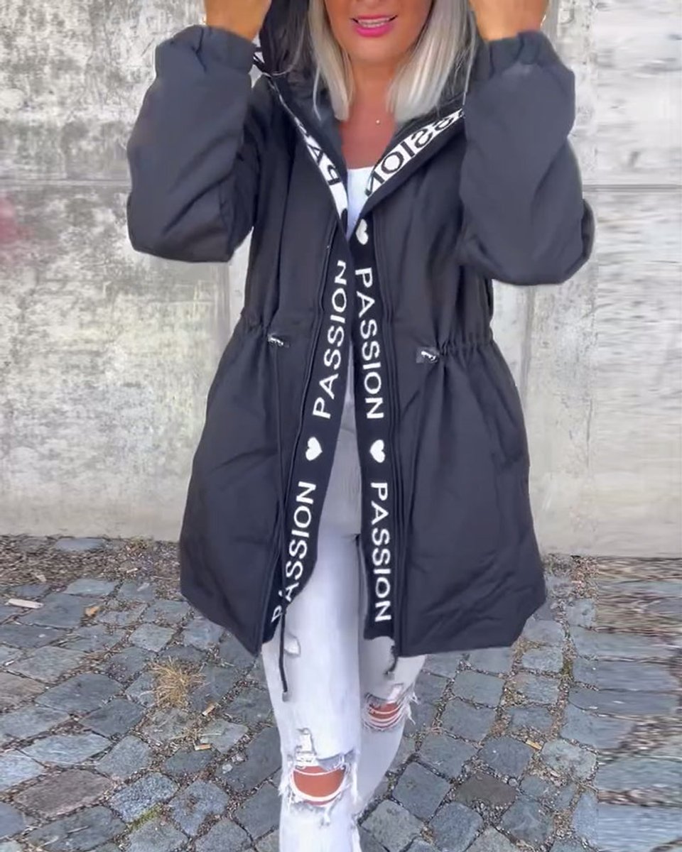Sophie | Women's Hooded Drawstring Relaxed-Fit Midi Coat
