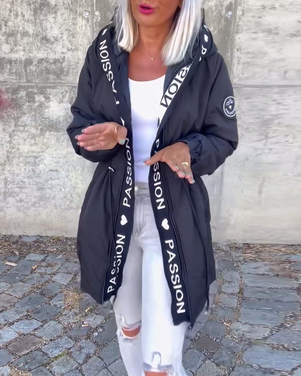 Sophie | Women's Hooded Drawstring Relaxed-Fit Midi Coat