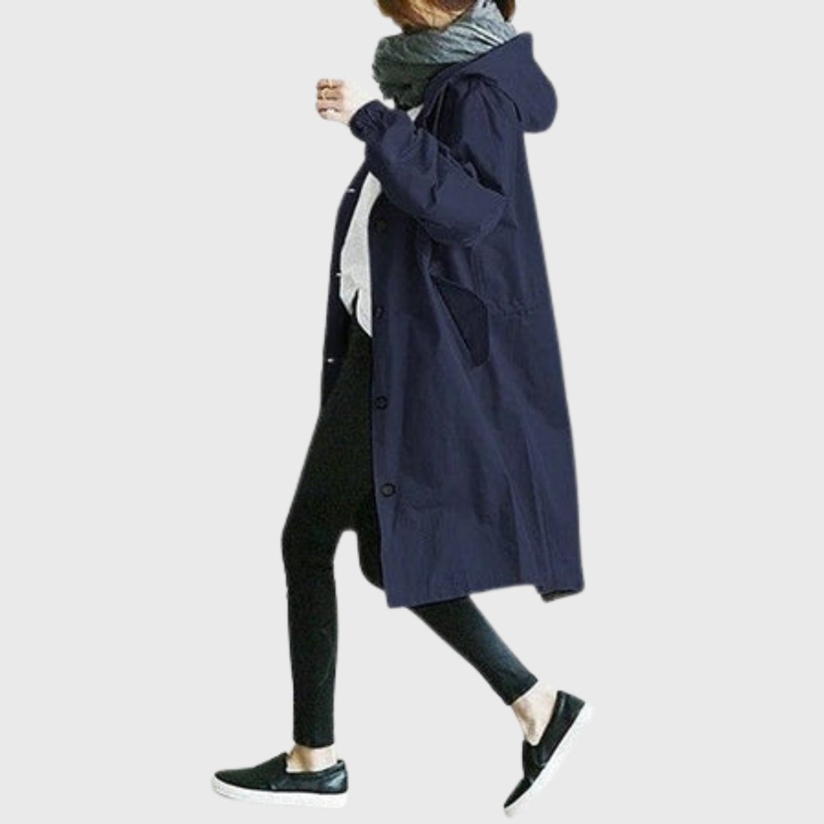 Ella | Women's Hooded Water-Repellent Oversized Long Trench Coat