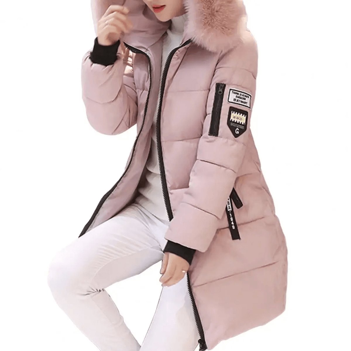 Freya | Women's Jacket Hooded Windproof Mid-Length Quilted Puffer Coat