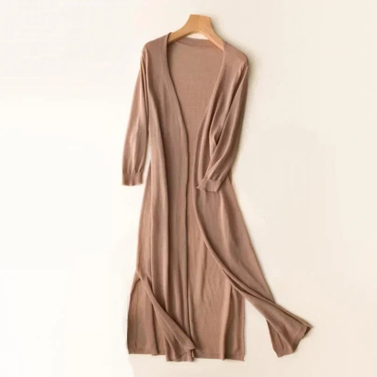 Emily | Women's Lightweight Long Open-Front V-Neck Cardigan