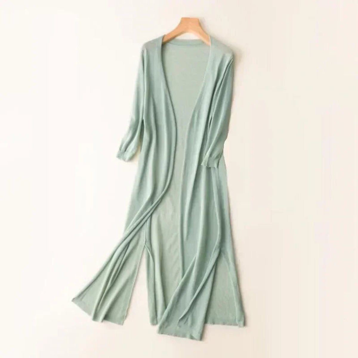 Emily | Women's Lightweight Long Open-Front V-Neck Cardigan