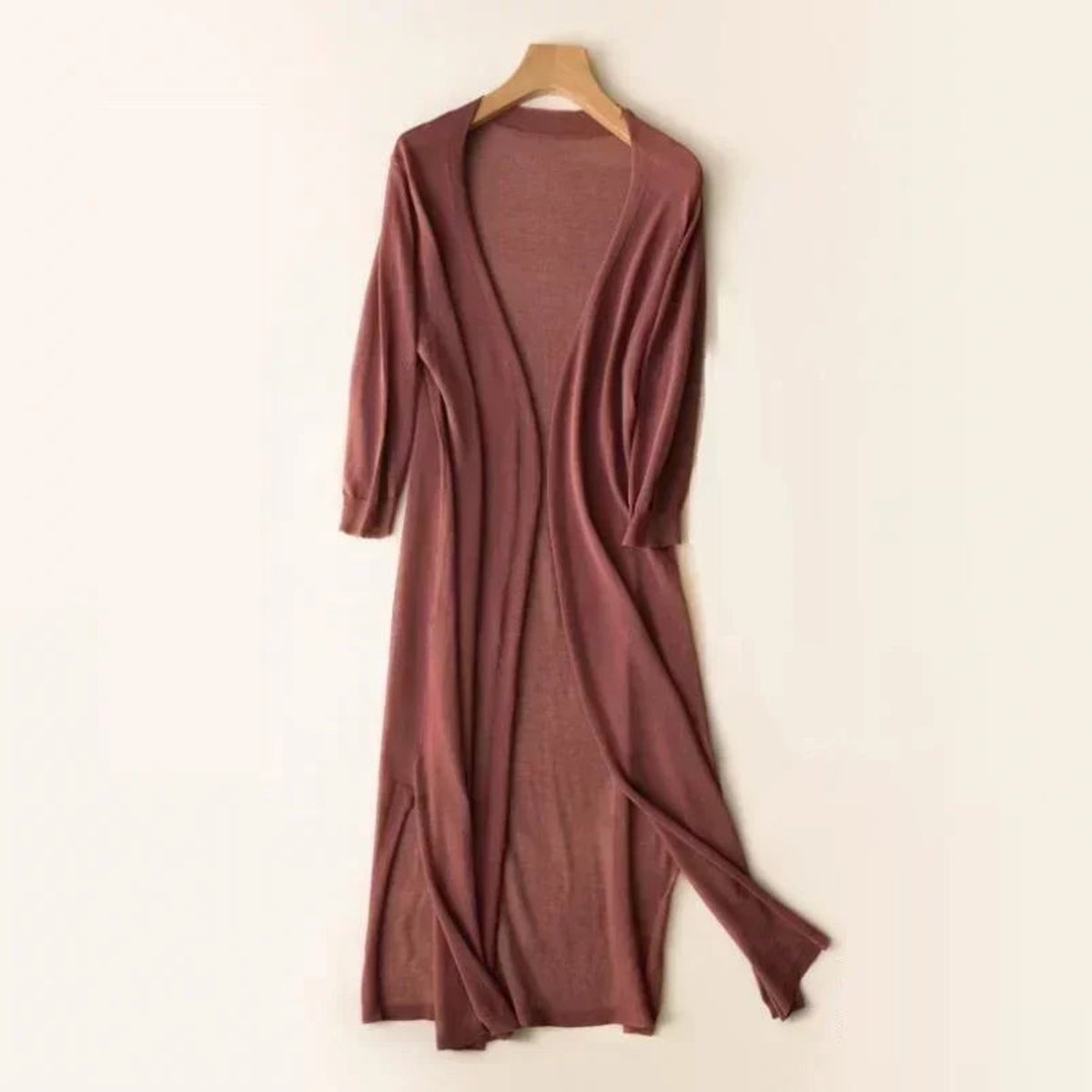 Emily | Women's Lightweight Long Open-Front V-Neck Cardigan