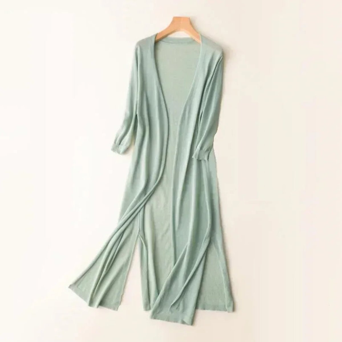 Emily | Women's Lightweight Long Open-Front V-Neck Cardigan