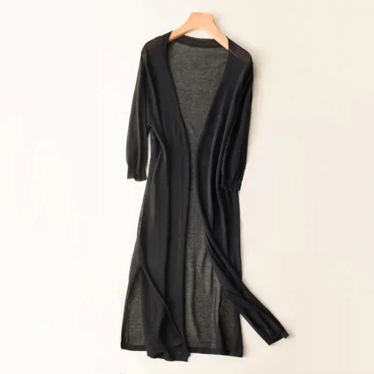 Emily | Women's Lightweight Long Open-Front V-Neck Cardigan