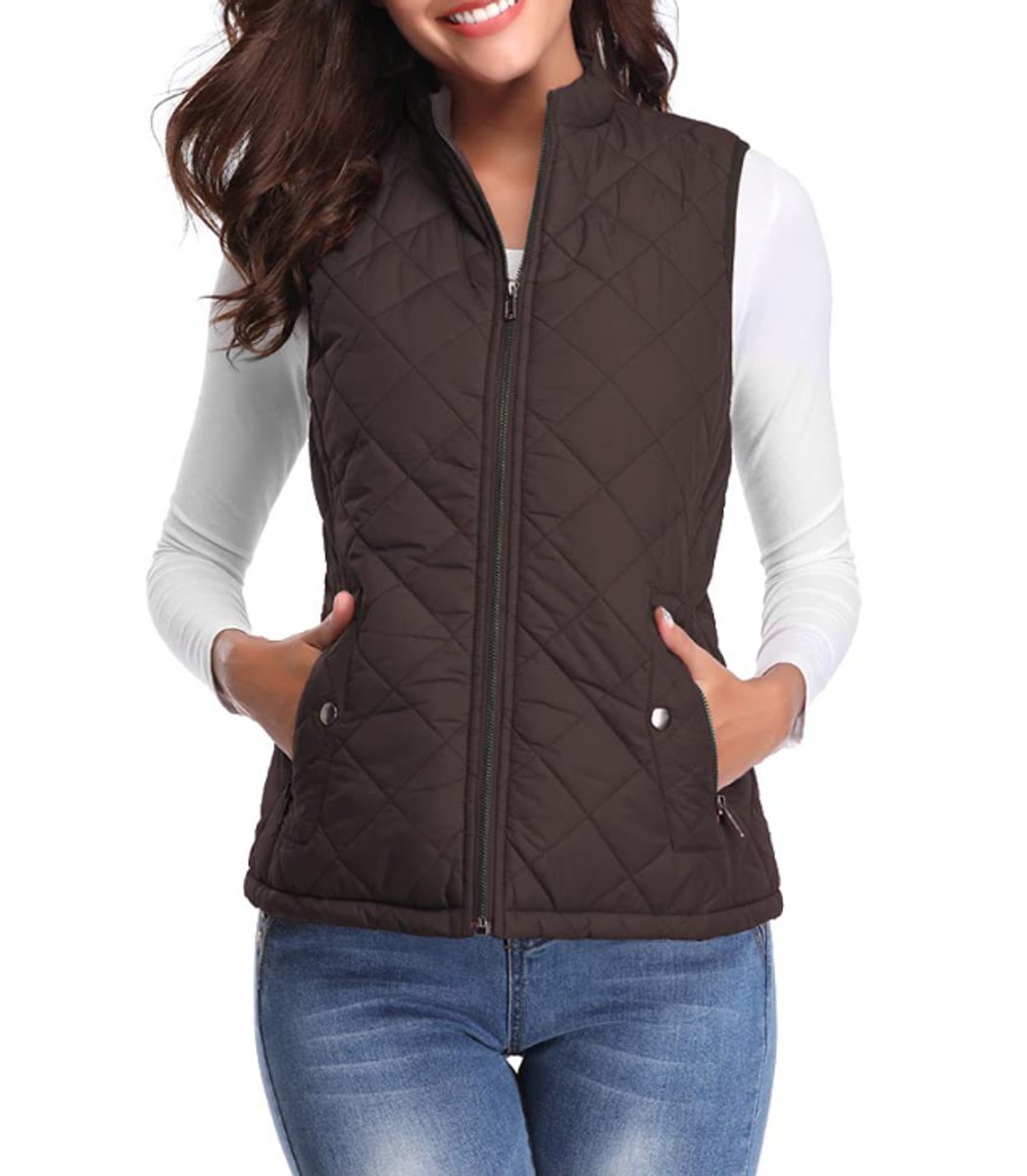 Amelia | Women's Lightweight Quilted Gilet Zip-Up Sleeveless Jacket