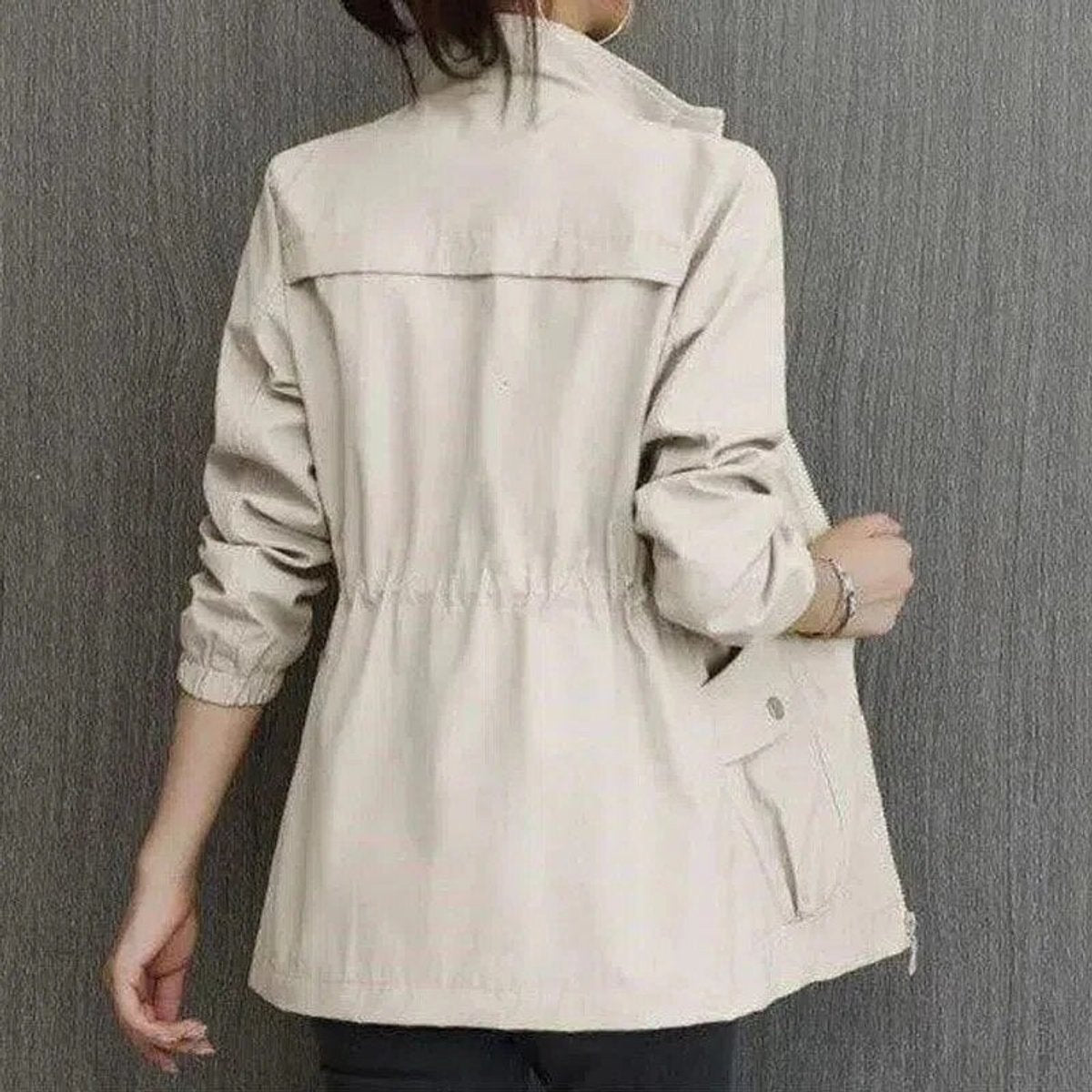 Sienna | Women's Lightweight Zip-Up Drawstring Transitional Bomber Jacket
