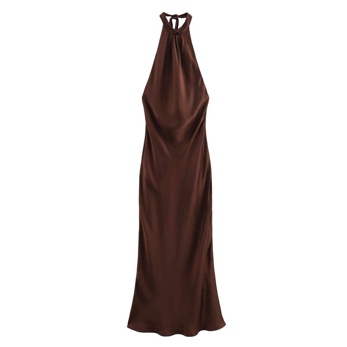 Sienna | Womens Maxi Dress Satin Halter Neck Sleeveless Slip Gown