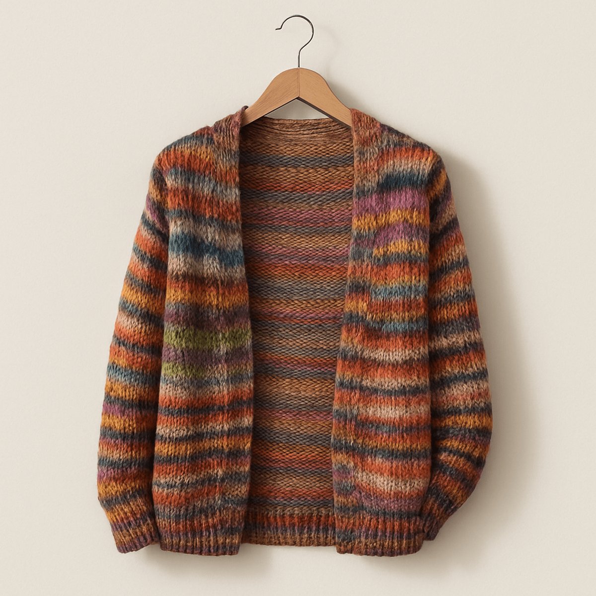 Willow | Women's Open-Front Striped Knit Cardigan Long Sleeve