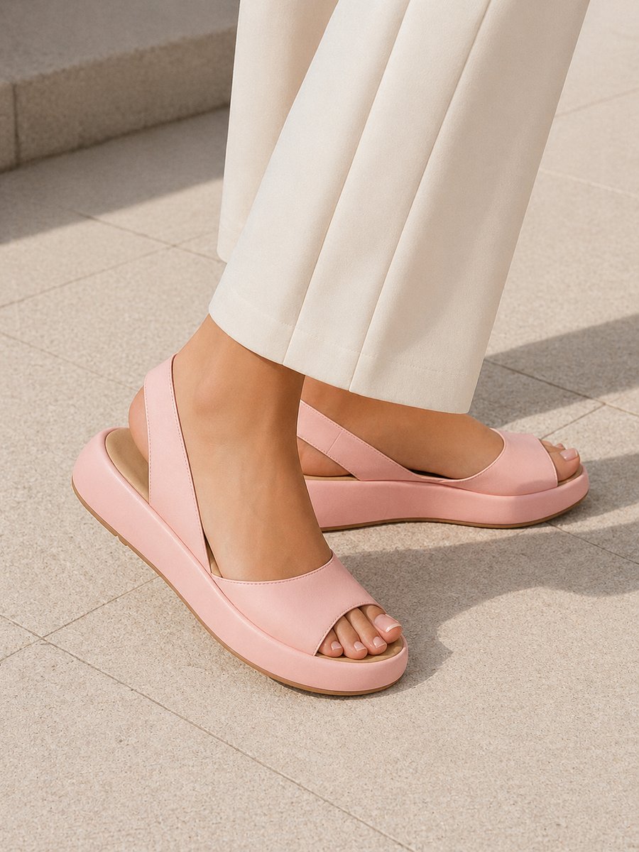 Florence | Women's Open Toe Slingback Low Wedge Sandals