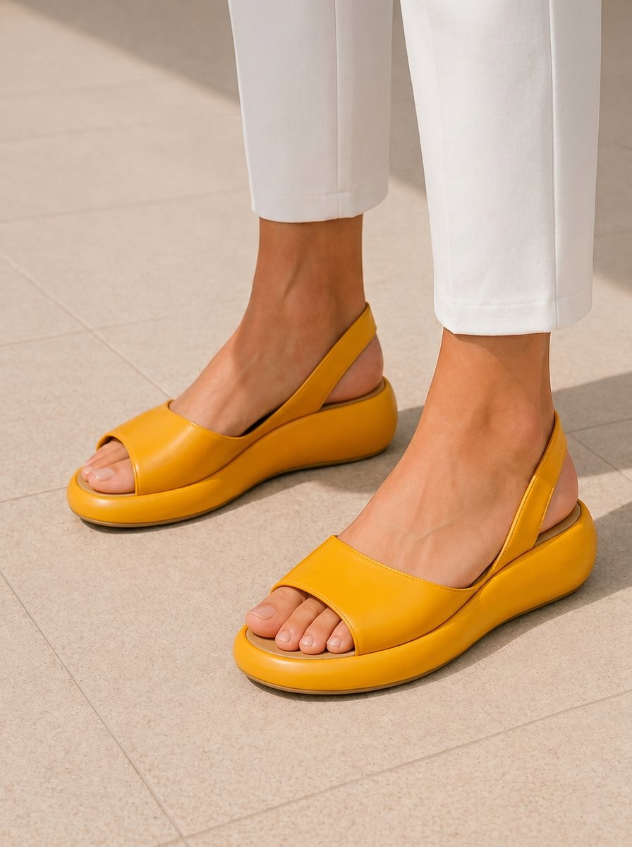 Florence | Women's Open Toe Slingback Low Wedge Sandals