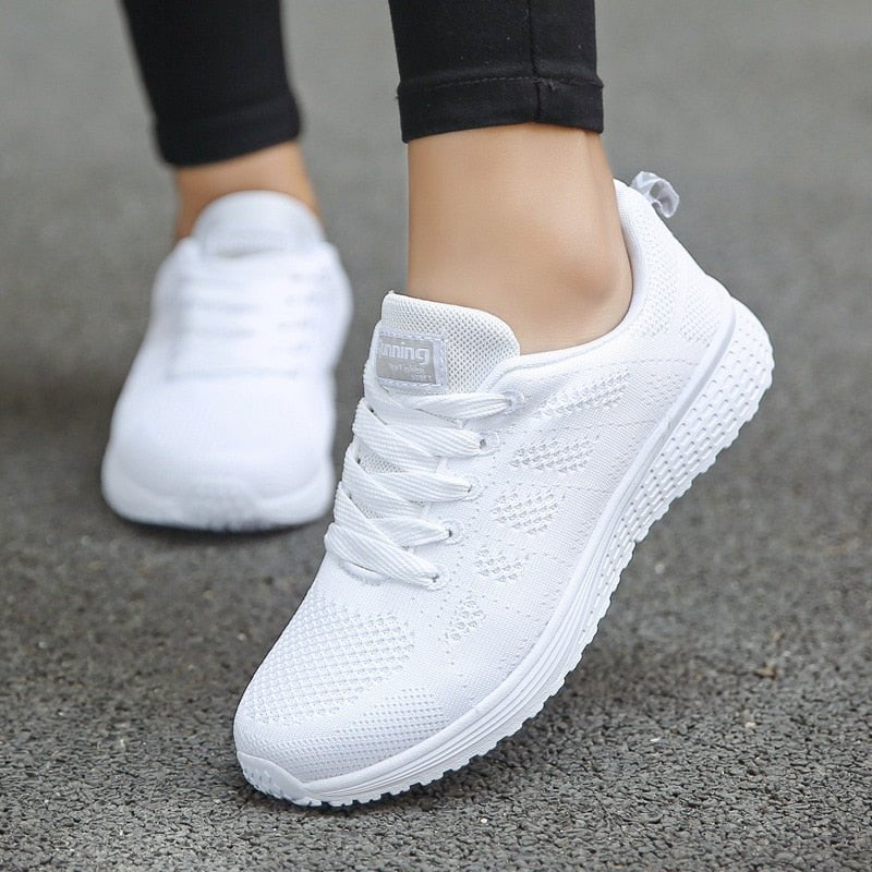 Amelia | Women's Orthopedic Wide-Fit Lace-Up Mesh Knit Trainers