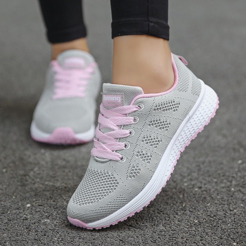 Amelia | Women's Orthopedic Wide-Fit Lace-Up Mesh Knit Trainers