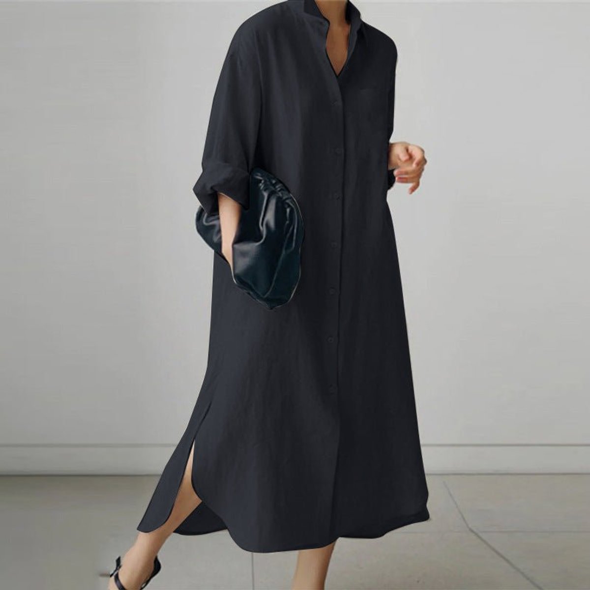 Aria | Women's Oversized Button-Down Long Sleeve Dress Collared Shirt