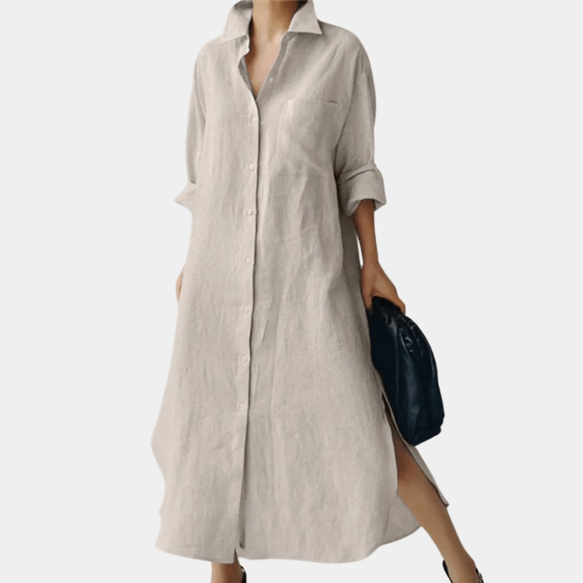 Aria | Women's Oversized Button-Down Long Sleeve Dress Collared Shirt