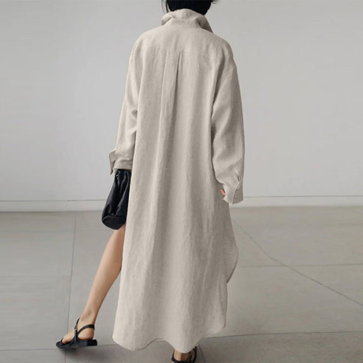 Aria | Women's Oversized Button-Down Long Sleeve Dress Collared Shirt