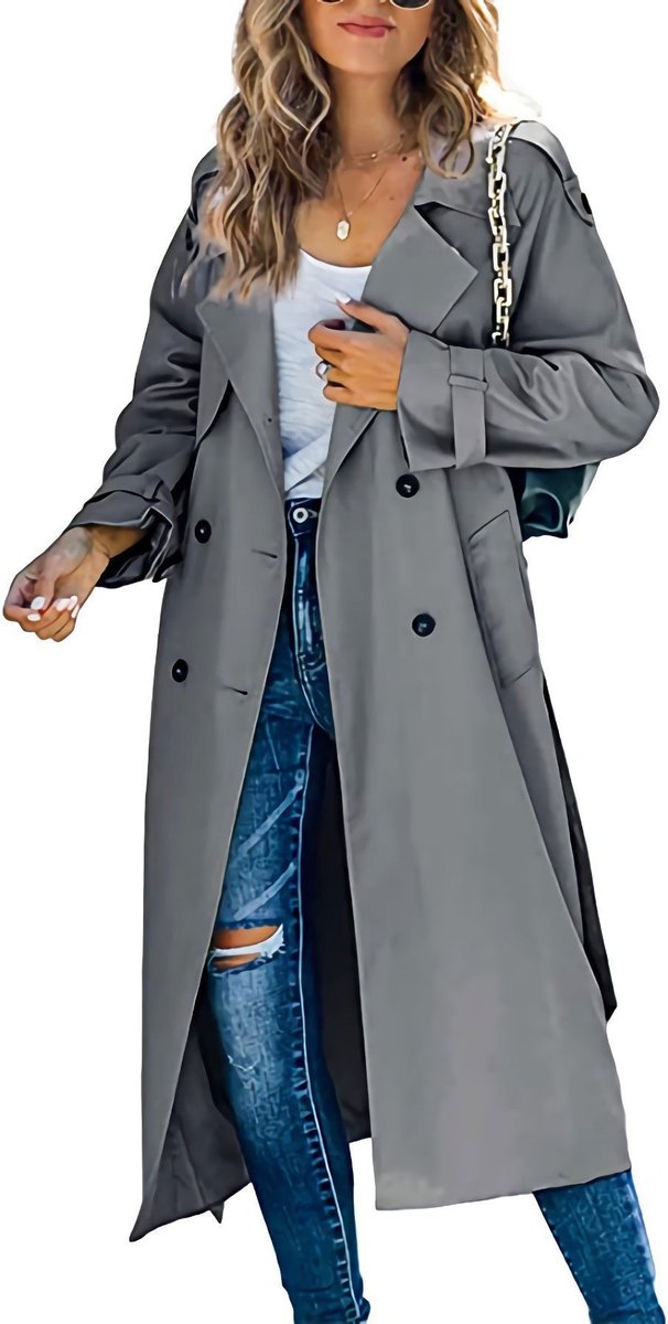 Olivia | Women's Oversized Double-Breasted Belted Longline Trench Coat
