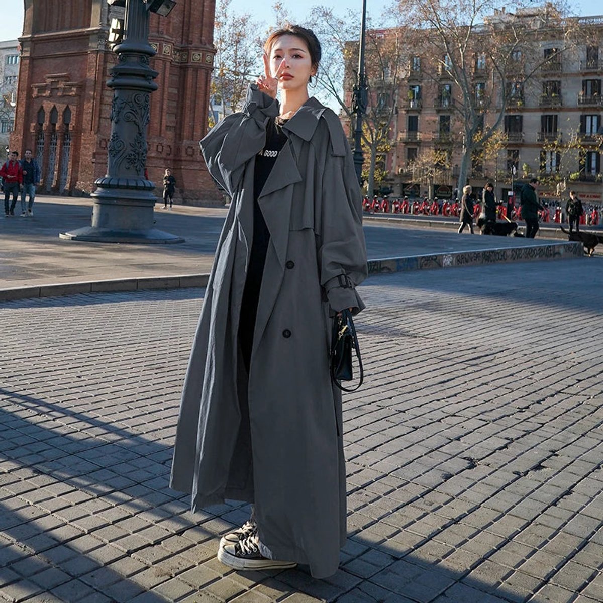 Emily | Women's Oversized Double-Breasted Longline Trench Coat