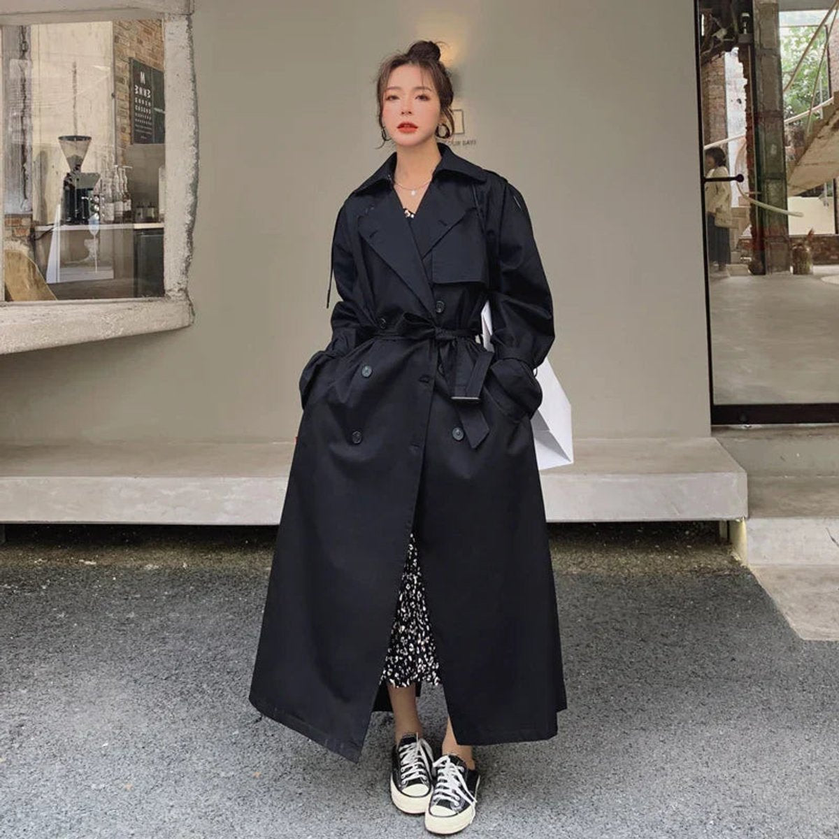 Emily | Women's Oversized Double-Breasted Longline Trench Coat