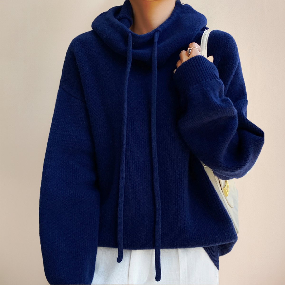 Willow | Women's Oversized Merino Wool Hooded Turtleneck Sweater