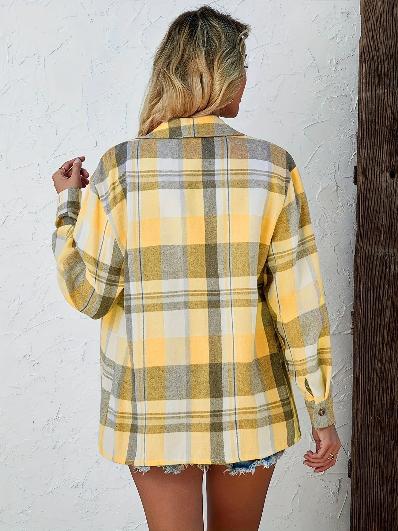 Lily | Women's Oversized Plaid Flannel Long Sleeve Button-Up Shirt