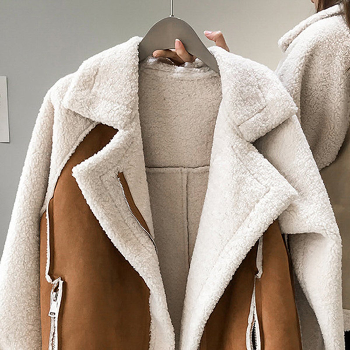 Rosie | Women's Oversized Sherpa Fleece Zip-Up Winter Coat