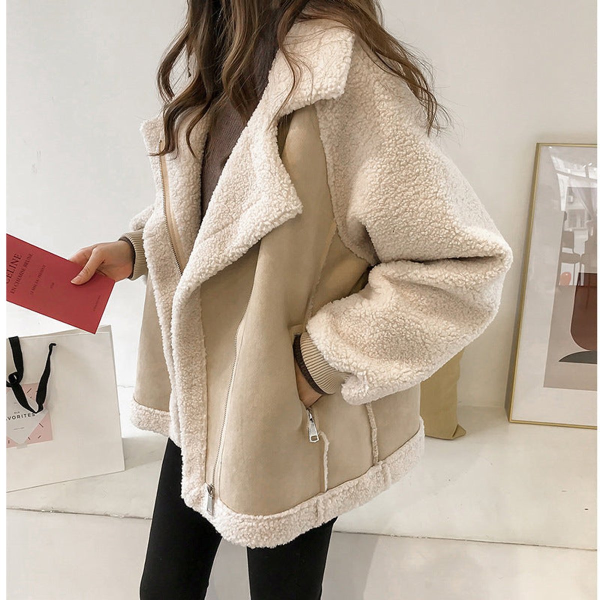 Rosie | Women's Oversized Sherpa Fleece Zip-Up Winter Coat
