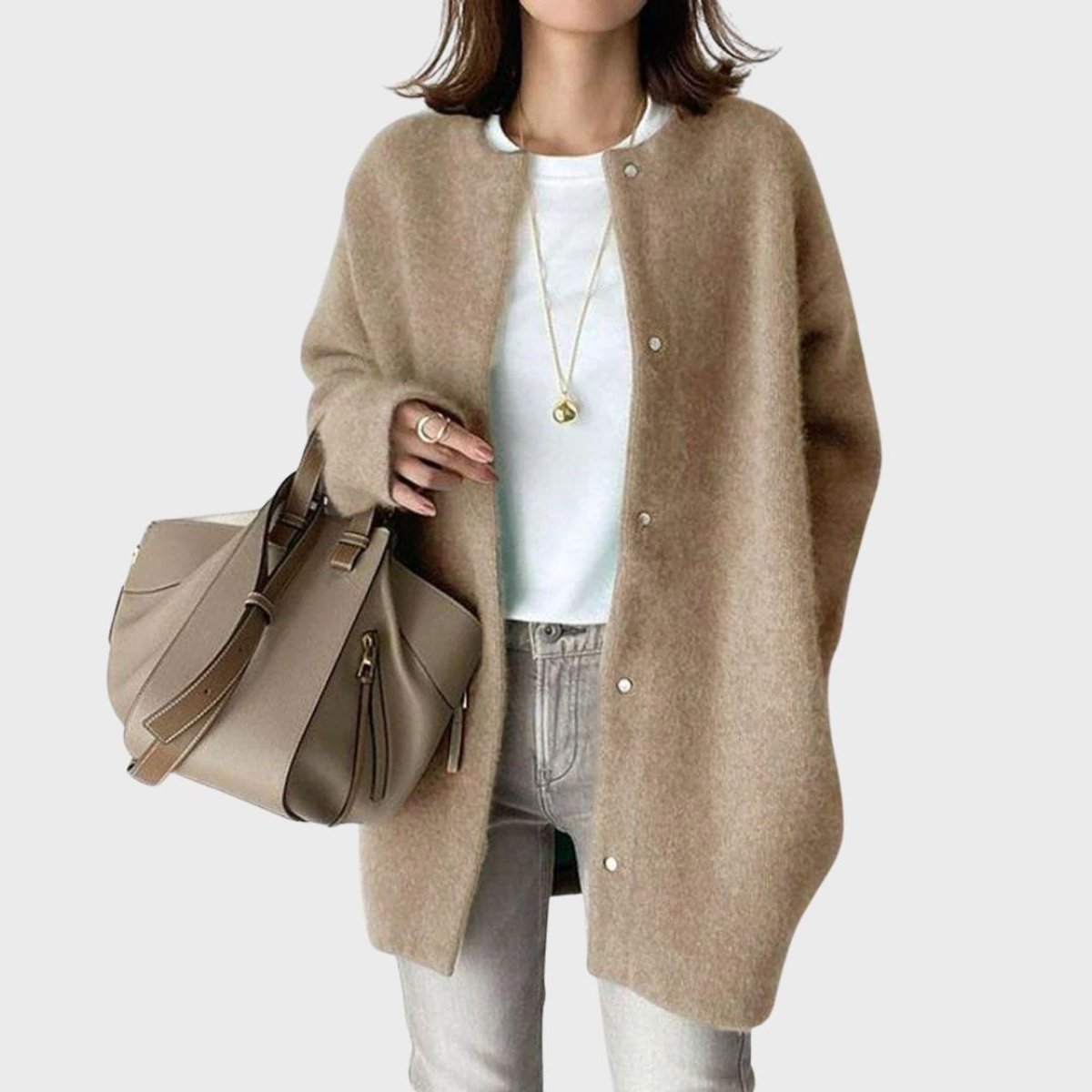 Isla | Women's Oversized Snap-Button Knit Cardigan